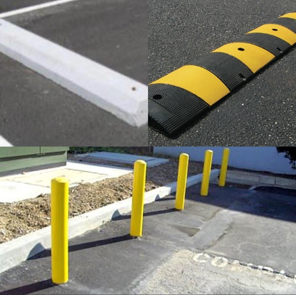 wheel stops bollard poles wheel stops