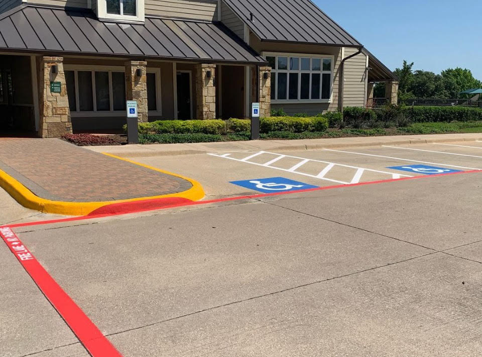 parking-lot-striping-dallas pressure washing fire lane striping parking lot line painting