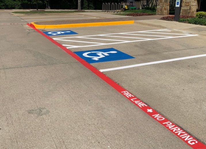 Parking lot striping pressure washin